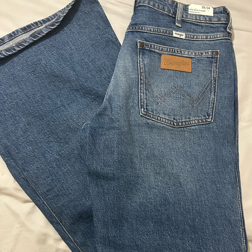 Wrangler Women's Blue Wide Leg Flare Jeans